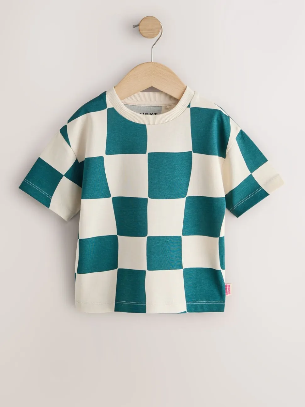 Damier ondulé vert/blanc - T-shirt imprimé sur l’ensemble à manches courtes (3 mois7 ans) (3mois7ans)