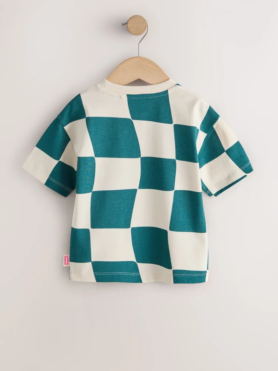 Damier ondulé vert/blanc - T-shirt imprimé sur l’ensemble à manches courtes (3 mois7 ans) (3mois7ans)