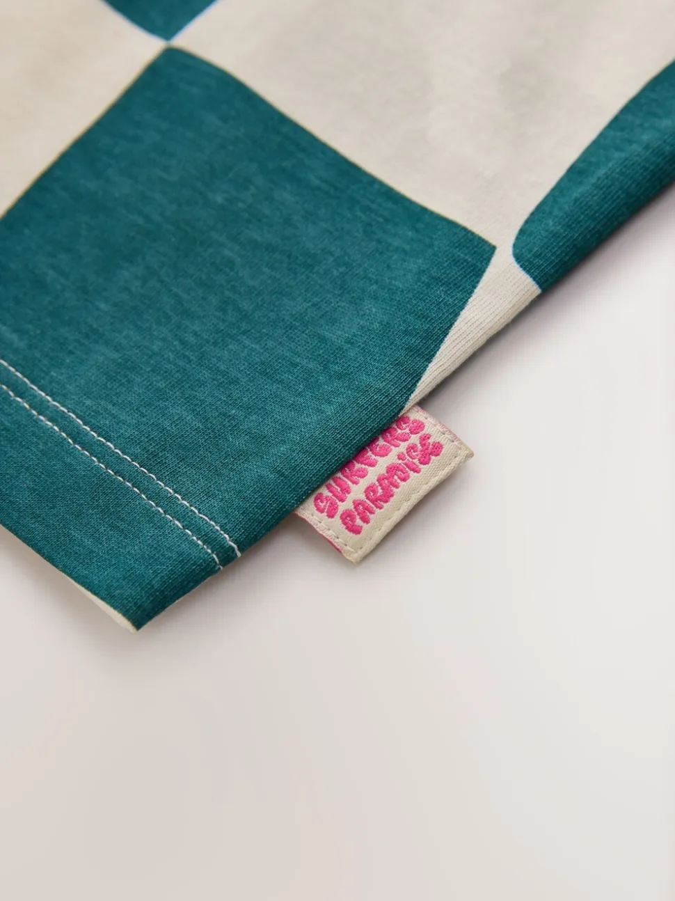 Damier ondulé vert/blanc - T-shirt imprimé sur l’ensemble à manches courtes (3 mois7 ans) (3mois7ans)