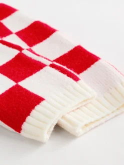 Damier Père Noël rouge - Ensemble pull et legging bébé Noël (0mois-2ans)