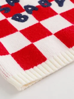 Damier Père Noël rouge - Ensemble pull et legging bébé Noël (0mois-2ans)