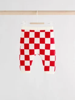 Damier Père Noël rouge - Ensemble pull et legging bébé Noël (0mois-2ans)