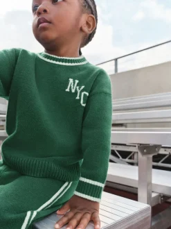 Dark Vert NYC - Ensemble Pulls et Joggings en maille à col rond (3mois -7ans)