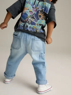 Denim bleu clair - Jeans cargo (3mths-7yrs)