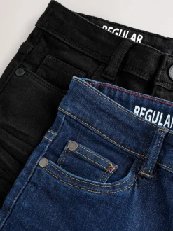 Denim bleu foncé/noir - Jean extensible, lot de 2 (3-17ans)
