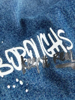 Denim bleu milieu imprimé Varsity - Jean authentique (3-16ans)