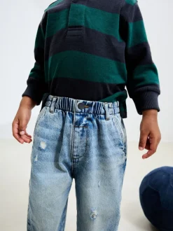 Denim effet vieilli bleu clair - Jeans à jambe large (3mths-7yrs)