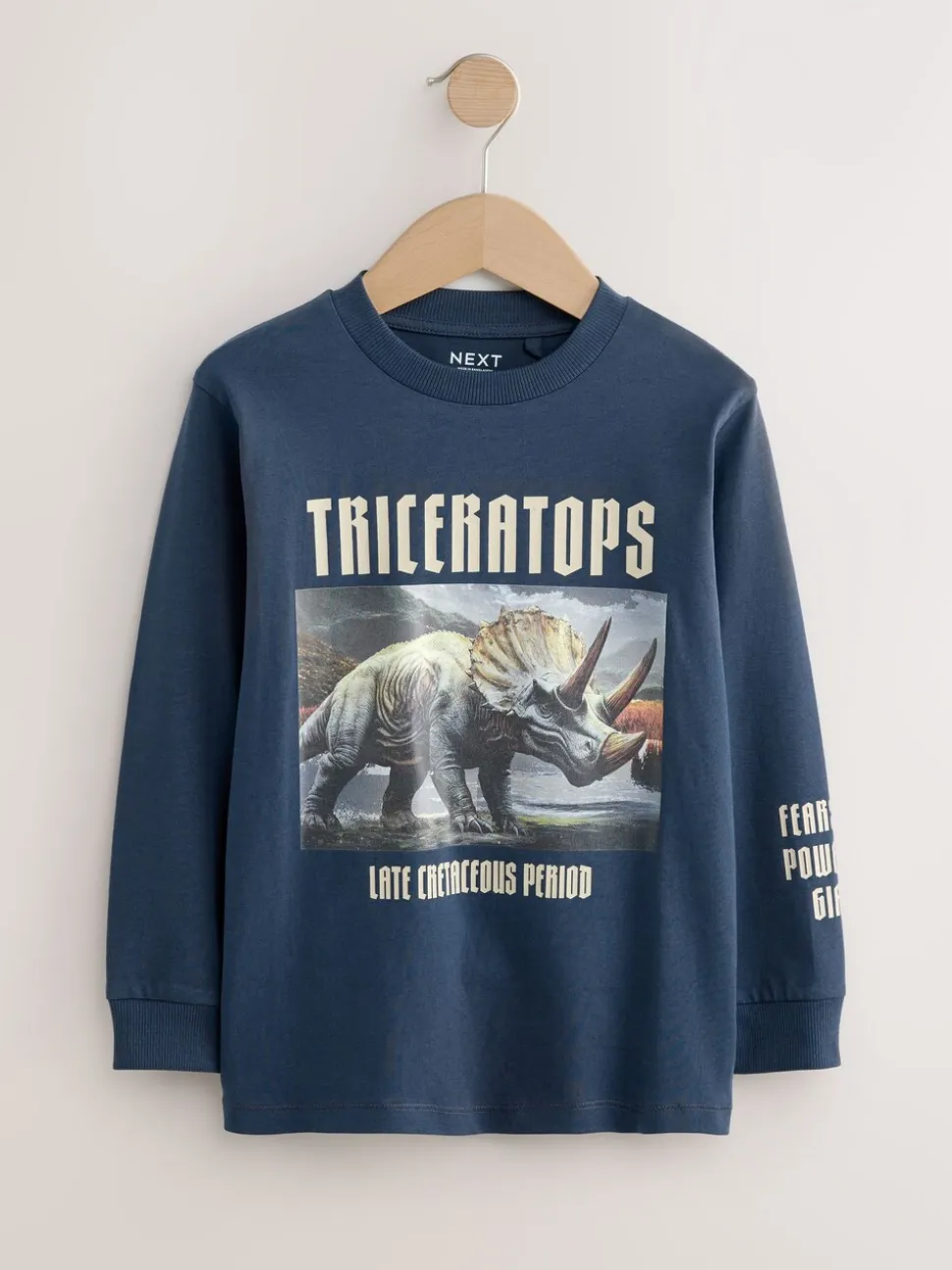 Dino bleu marine/bleu/écru - Lot de 3 T-shirts graphiques à manches longues (3-16ans)