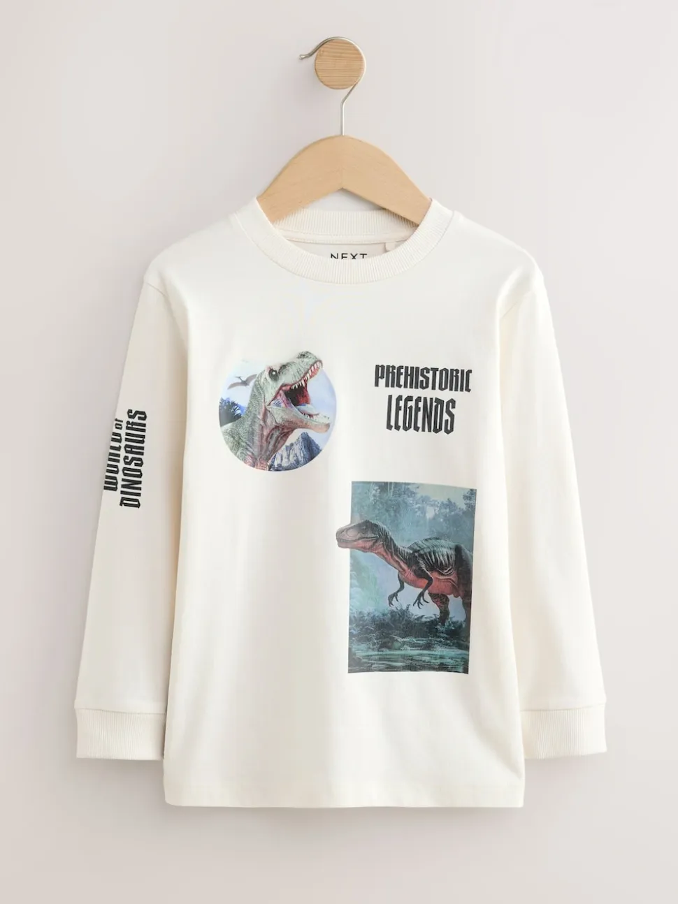 Dino bleu marine/bleu/écru - Lot de 3 T-shirts graphiques à manches longues (3-16ans)