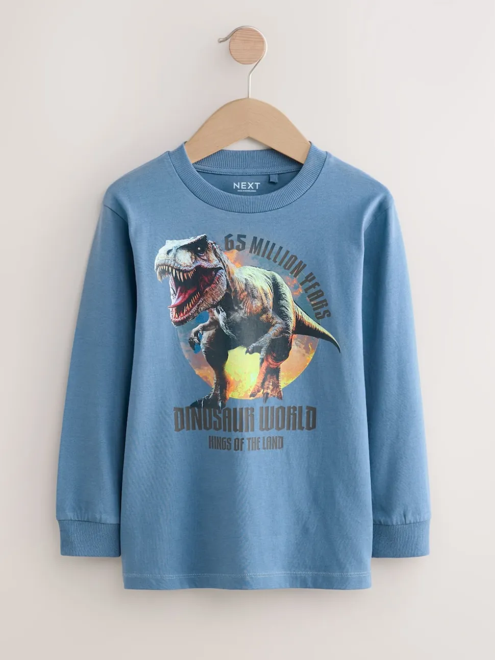 Dino bleu marine/bleu/écru - Lot de 3 T-shirts graphiques à manches longues (3-16ans)