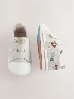 Dino gris - Baskets BÉBÉ à Fermeture par contact (0-2mois)
