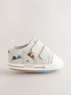 Dino gris - Baskets BÉBÉ à Fermeture par contact (0-2mois)