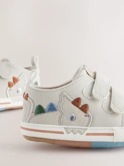 Dino gris - Baskets BÉBÉ à Fermeture par contact (0-2mois)