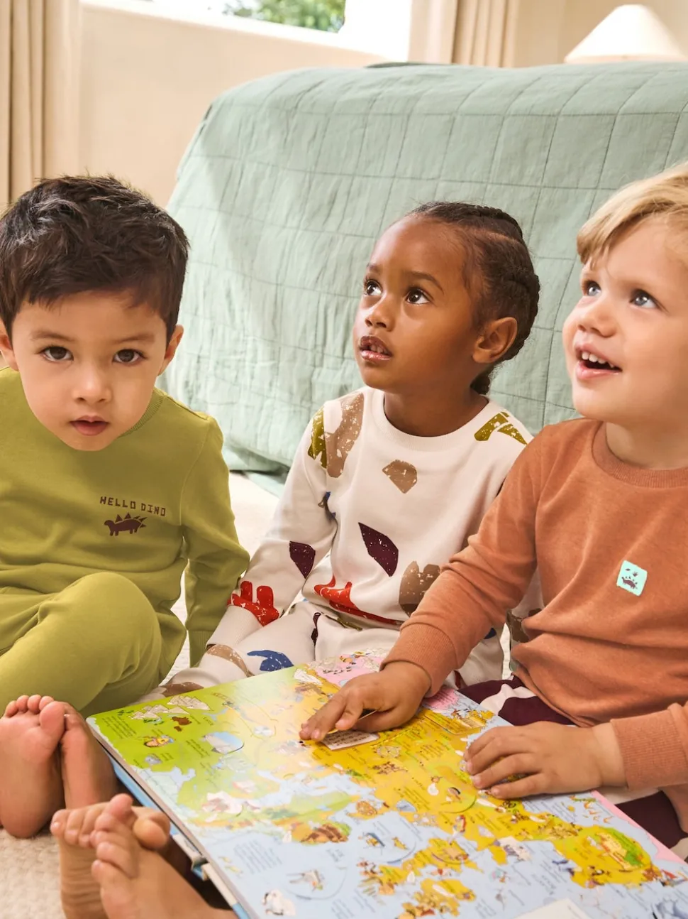 Dino multicolore brillant - Lot de 3 pyjamas Snuggle (9mois-10ans)