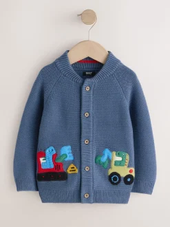Dinosaure bleu - Character Cardigan (3mths-7yrs)