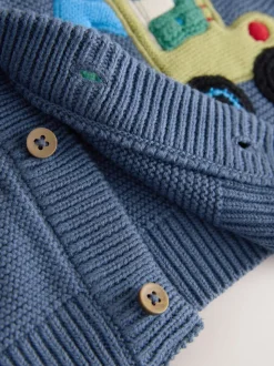 Dinosaure bleu - Character Cardigan (3mths-7yrs)