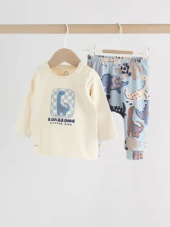 Dinosaure bleu - Ensemble haut et legging bébé 2 pièces (0mois-3ans)