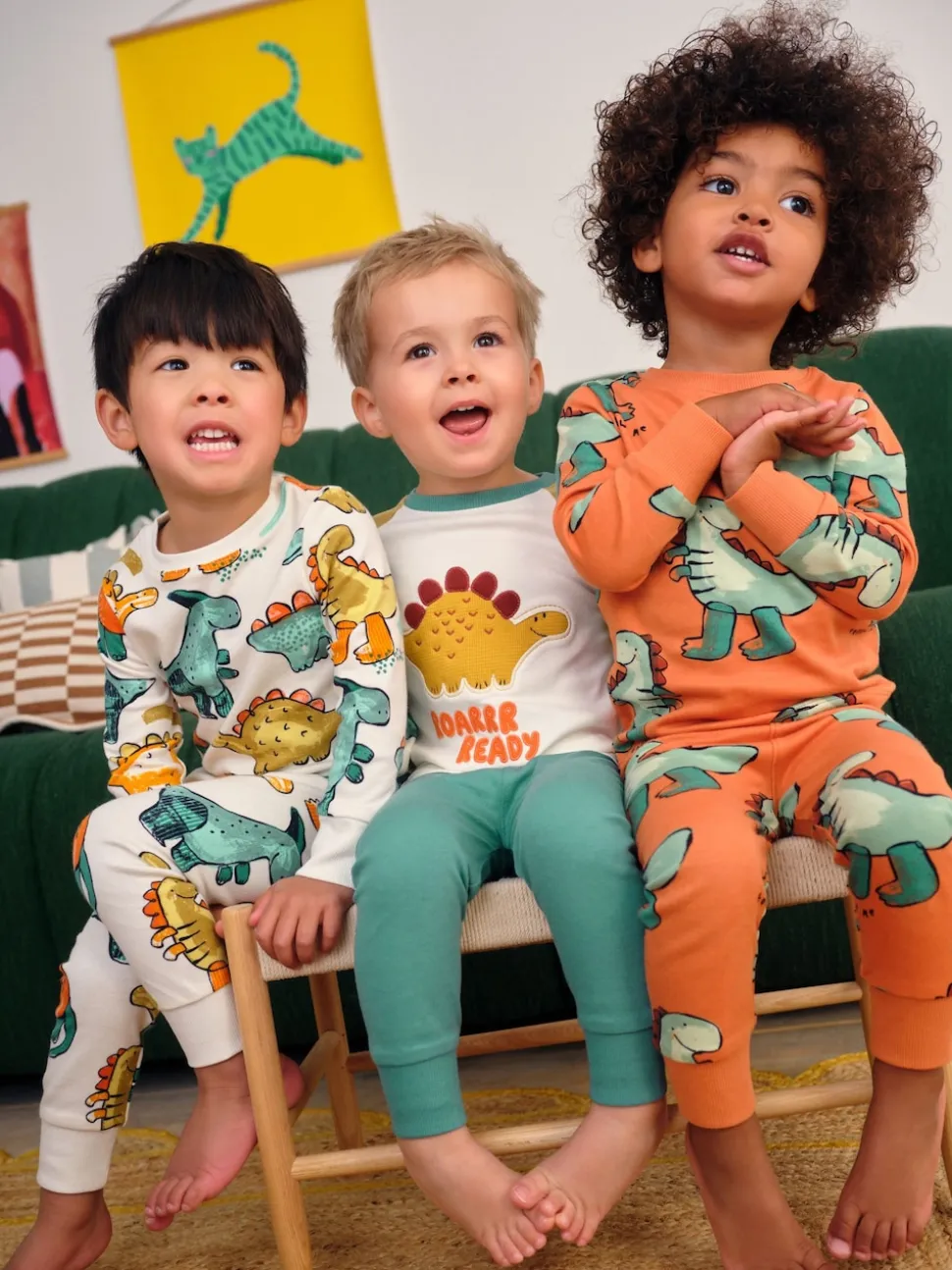 Dinosaure multicolore - Lot de 3 pyjamas Snuggle (9mois-10ans)