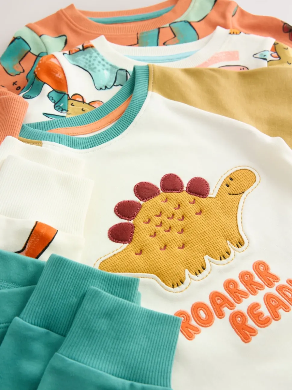 Dinosaure multicolore - Lot de 3 pyjamas Snuggle (9mois-10ans)