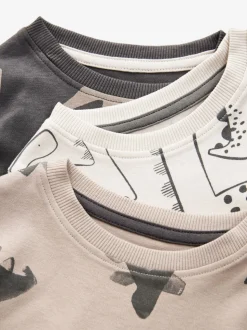 Dinosaure neutre/noir - Lot de 3 pyjamas Snuggle (9mois-10ans)