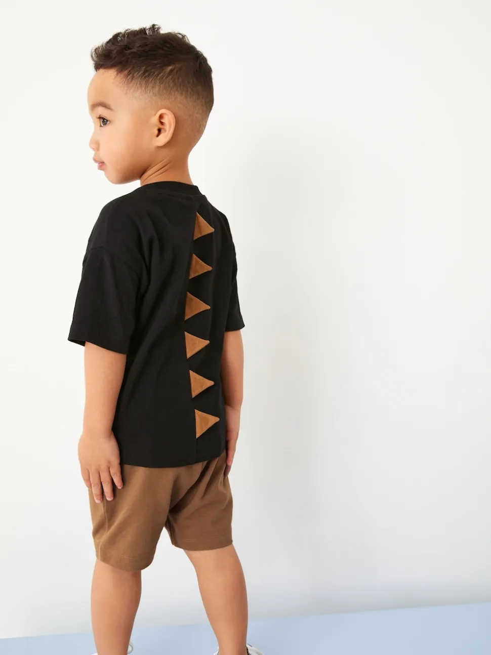 Dinosaure noir/beige - Ensemble t-shirt et short à manches courtes Lot de 2 (3mois à7ans) (3mois à7ans)