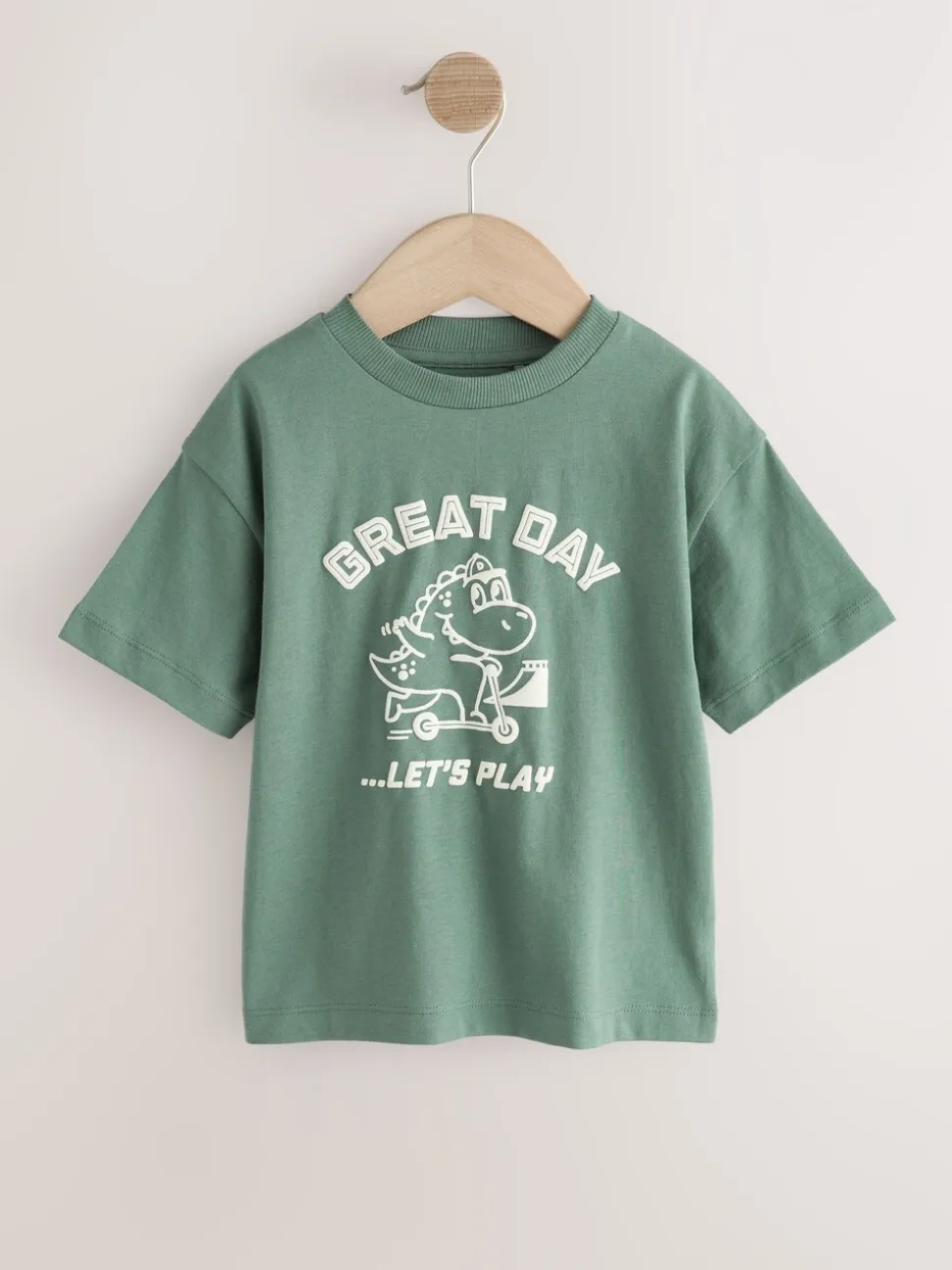 Dinosaure orange/vert - Lot de 4 t-shirts graphiques à manches courtes (3mois7ans)