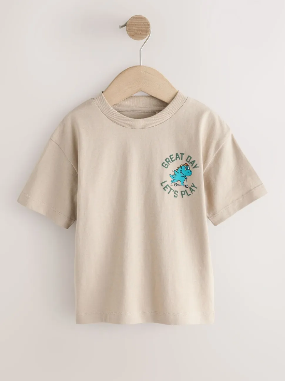 Dinosaure orange/vert - Lot de 4 t-shirts graphiques à manches courtes (3mois7ans)