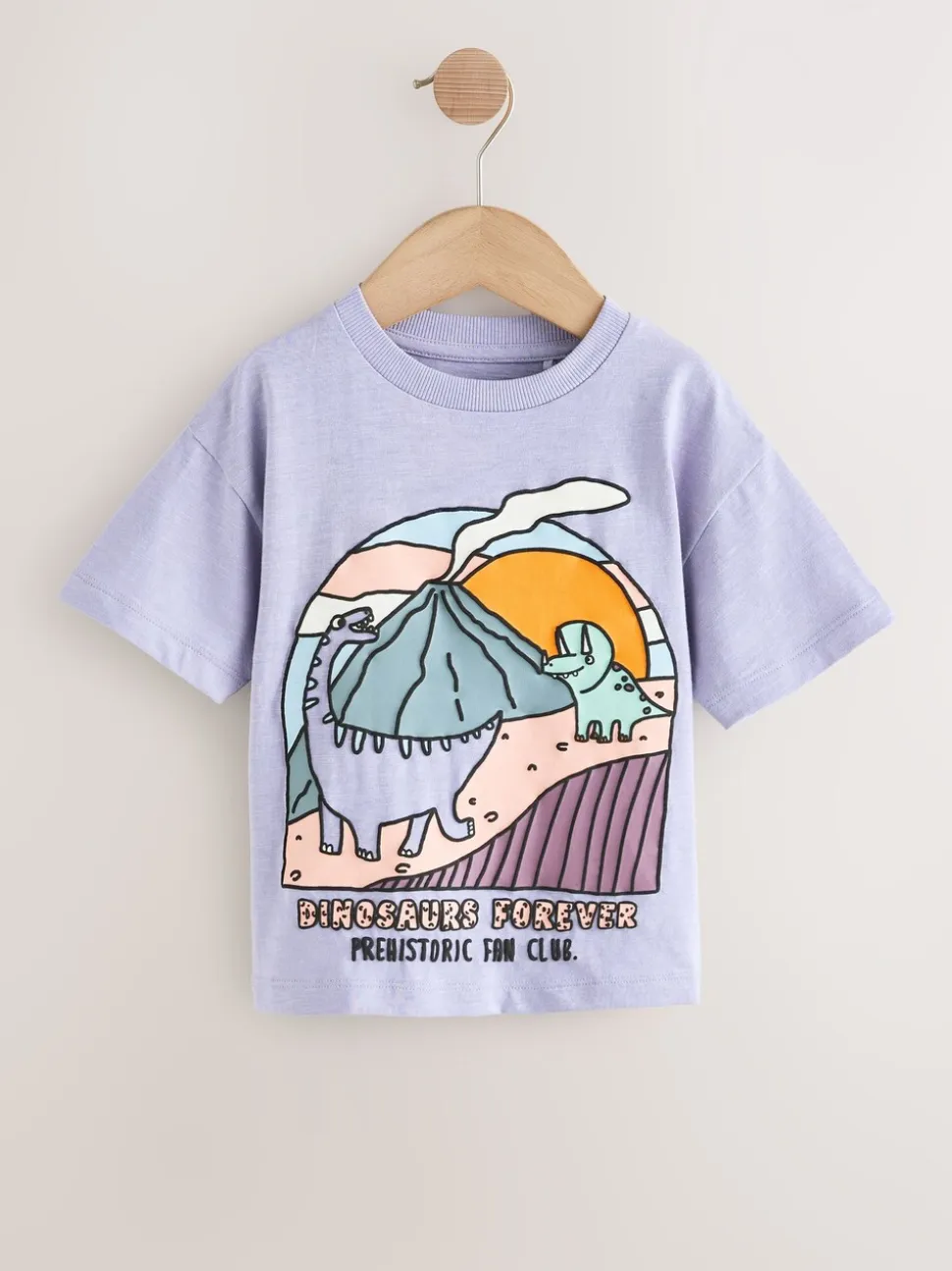 Dinosaure violet - T-shirt Manches courtes Graphic (3mths-7yrs)