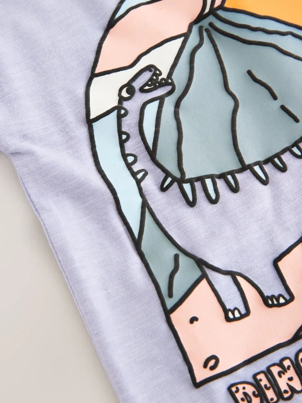 Dinosaure violet - T-shirt Manches courtes Graphic (3mths-7yrs)