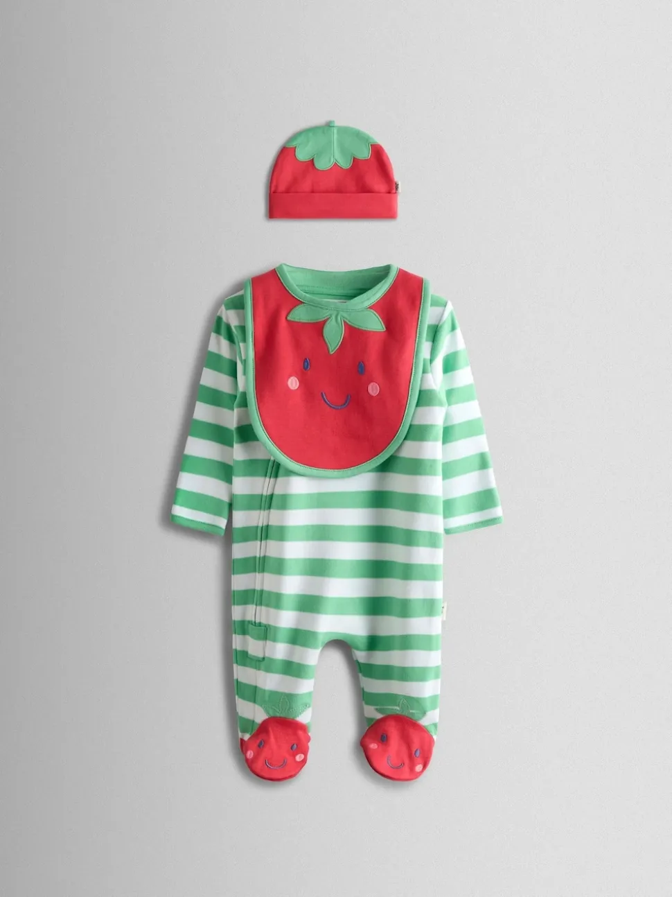 Dors-bien JoJo Maman Bébé zippé en coton appliqué Ensemble bonnet et bavoir