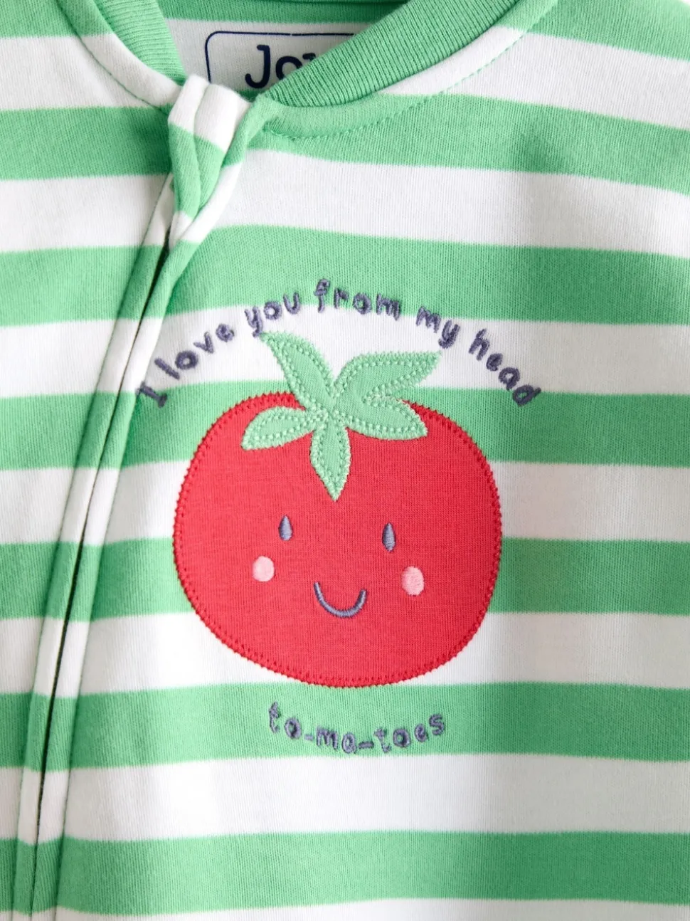 Dors-bien JoJo Maman Bébé zippé en coton appliqué Ensemble bonnet et bavoir