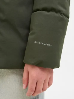 Doudoune à capuche verte JACK & JONES JUNIOR