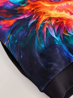 Dragon noir - Sweat à capuche adolescent imprimé graphique (3-16ans)