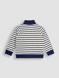 Ecru Stripe London Guard - Sweat-shirt JoJo Maman Bébé appliqué à demi-zip