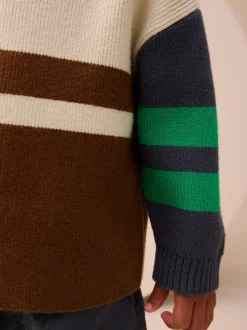 Ecru/Brown - Pull tricoté (3mths-7yrs)