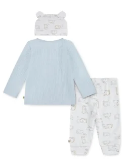 Ensemble 3 pièces avec leggings et chapeau d'ours Huggies bleus
