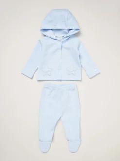 Ensemble Bébé Rock-A-Bye Baby Boutique veste matelassée bleue et pantalons