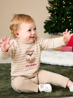 Ensemble JoJo Maman Bébé My First Noël Pudding en maille
