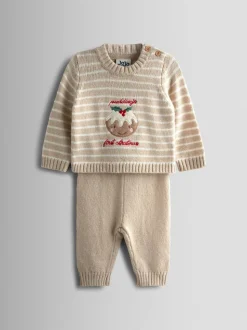 Ensemble JoJo Maman Bébé My First Noël Pudding en maille