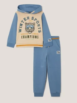 Ensemble Monsoon sweat à capuche et jogging graphique sports d’hiver