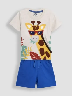 Ensemble 2pièces t-shirt et short JoJo Maman Bébé à motif appliqué