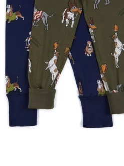 Ensemble Pyjamas Chelsea Peers Kids Two Pack Country Hound Rugby Dogs Imprimé Long
