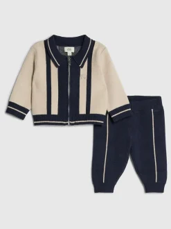 Ensemble River Island en maille zippée color block