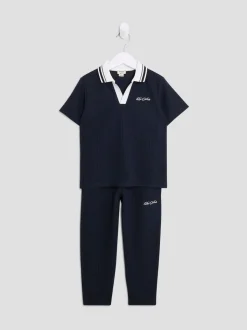 Ensemble River Island polo texturé et jogging Garçons