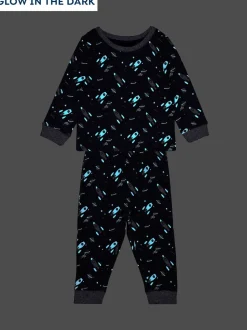 Espace bleu marine - Pyjama JoJo Maman Bébé imprimé glow In The Dark Jersey