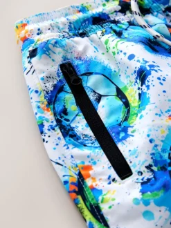 Football blanc/bleu - Shorts de bain imprimés (3-16yrs)