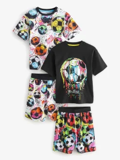 Football noir/multicolore - Pyjama court 2 Pack (3-16ans)