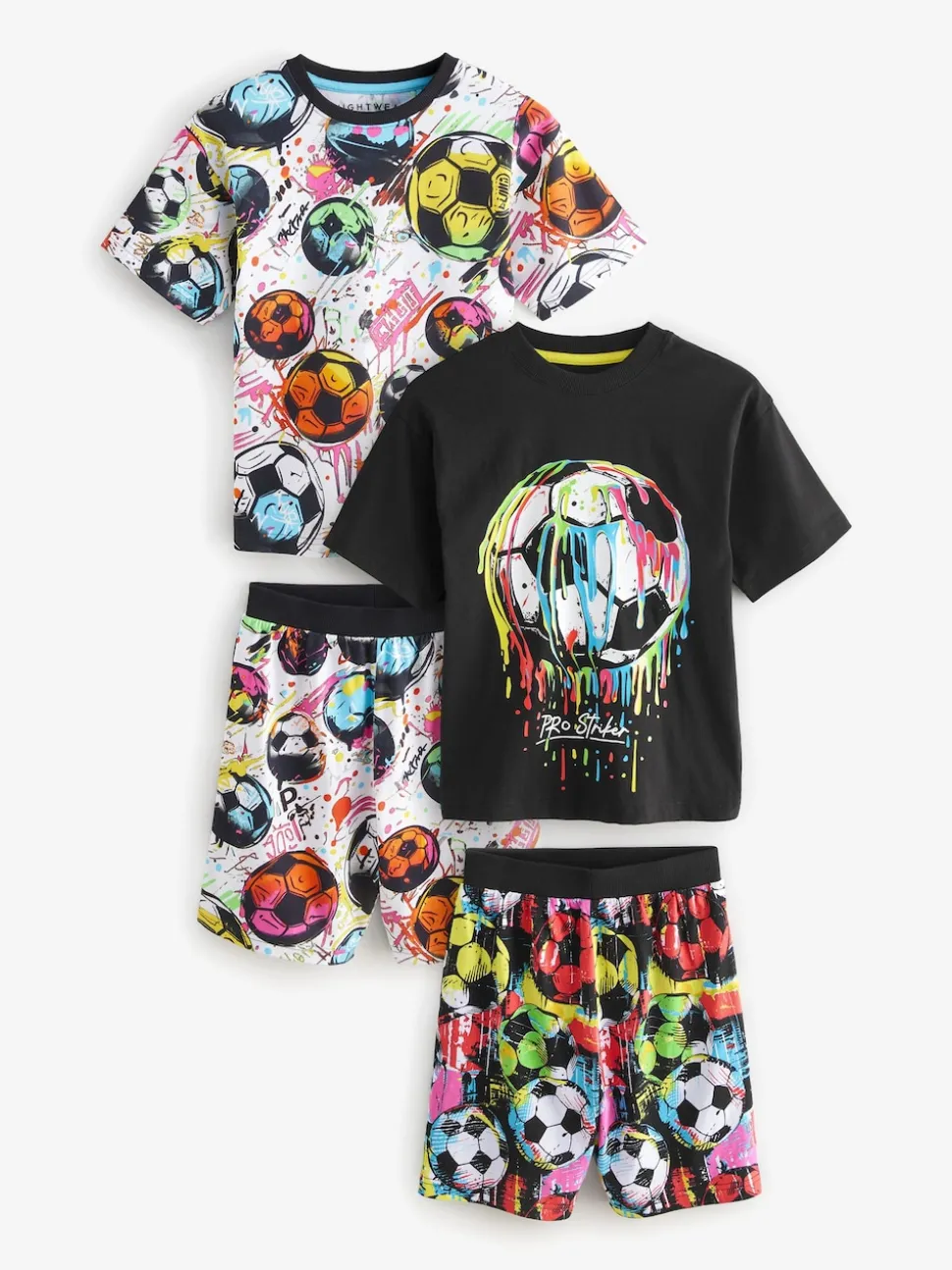 Football noir/multicolore - Pyjama court 2 Pack (3-16ans)