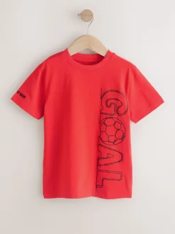 Football rouge/bleu/blanc - T-shirts à manches courtes à imprimé graphique coupe standard Lot de 3 (3à16ans)