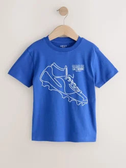 Football rouge/bleu/blanc - T-shirts à manches courtes à imprimé graphique coupe standard Lot de 3 (3à16ans)